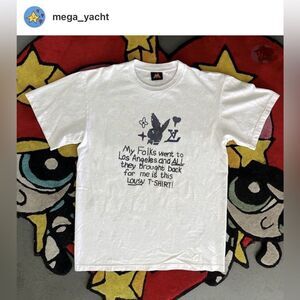 Mega Yacht New Men Size XXL My Folks went to Los Angeles Designer White Tee